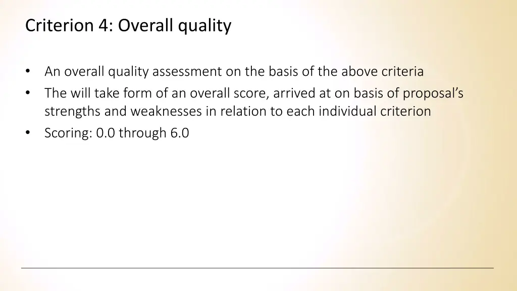 criterion 4 overall quality
