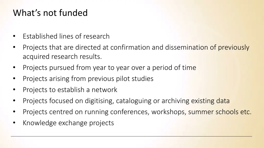 what s not funded