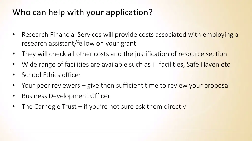 who can help with your application