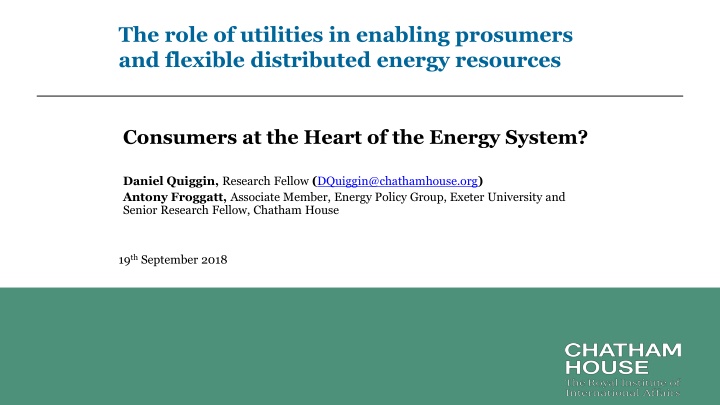 the role of utilities in enabling prosumers