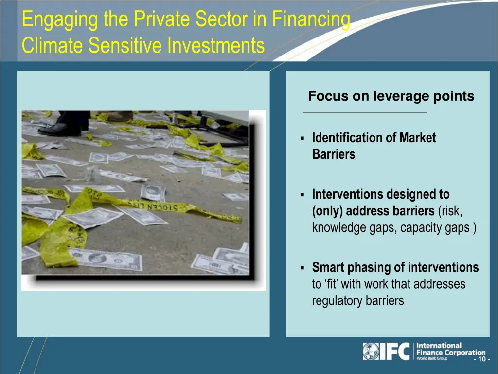 engaging the private sector in financing climate