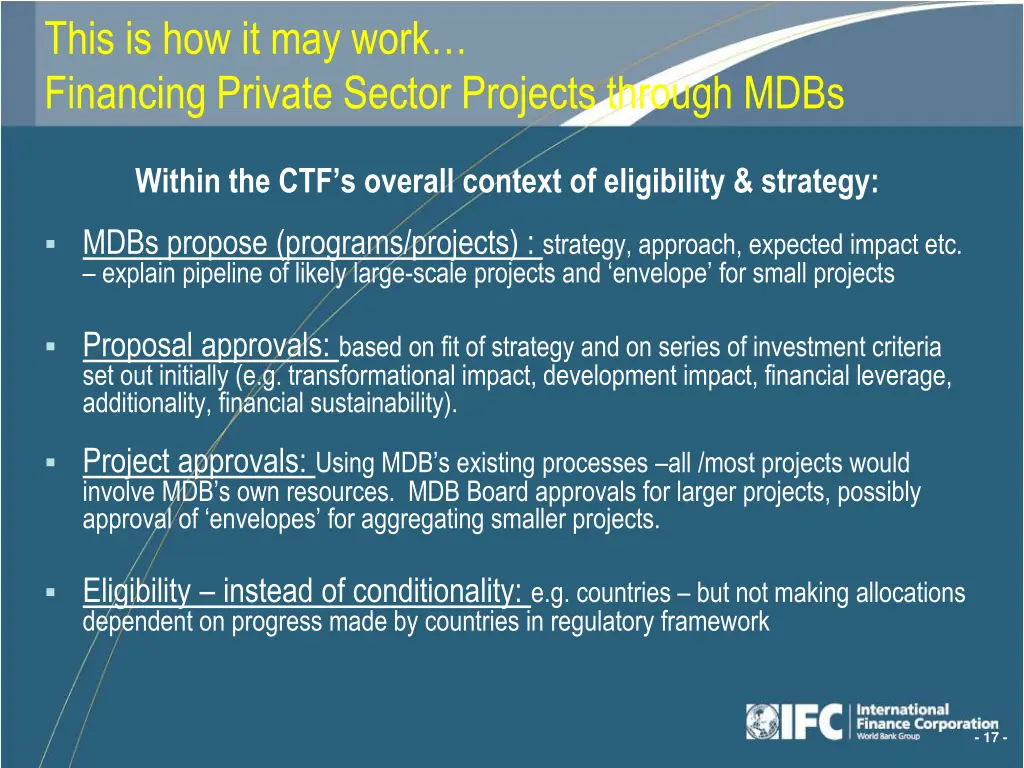 this is how it may work financing private sector