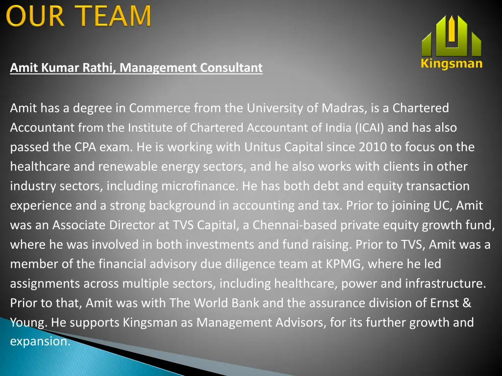 amit kumar rathi management consultant amit
