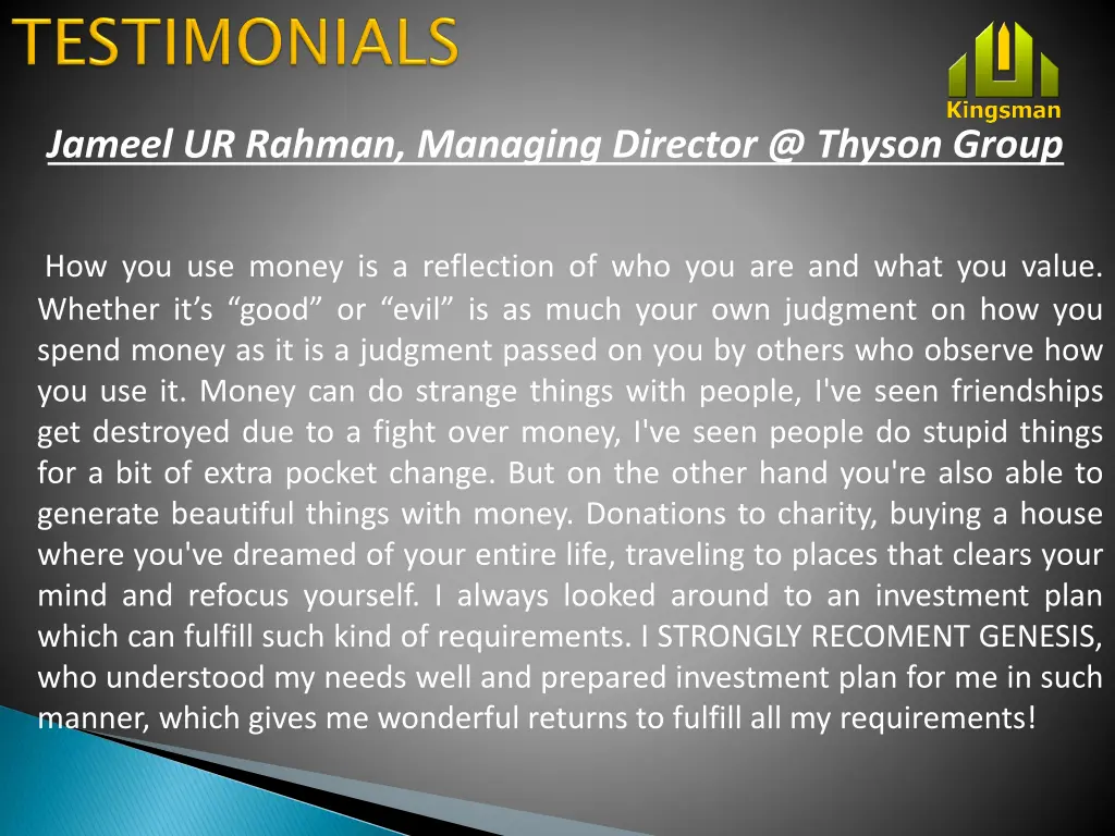 jameel ur rahman managing director @ thyson group