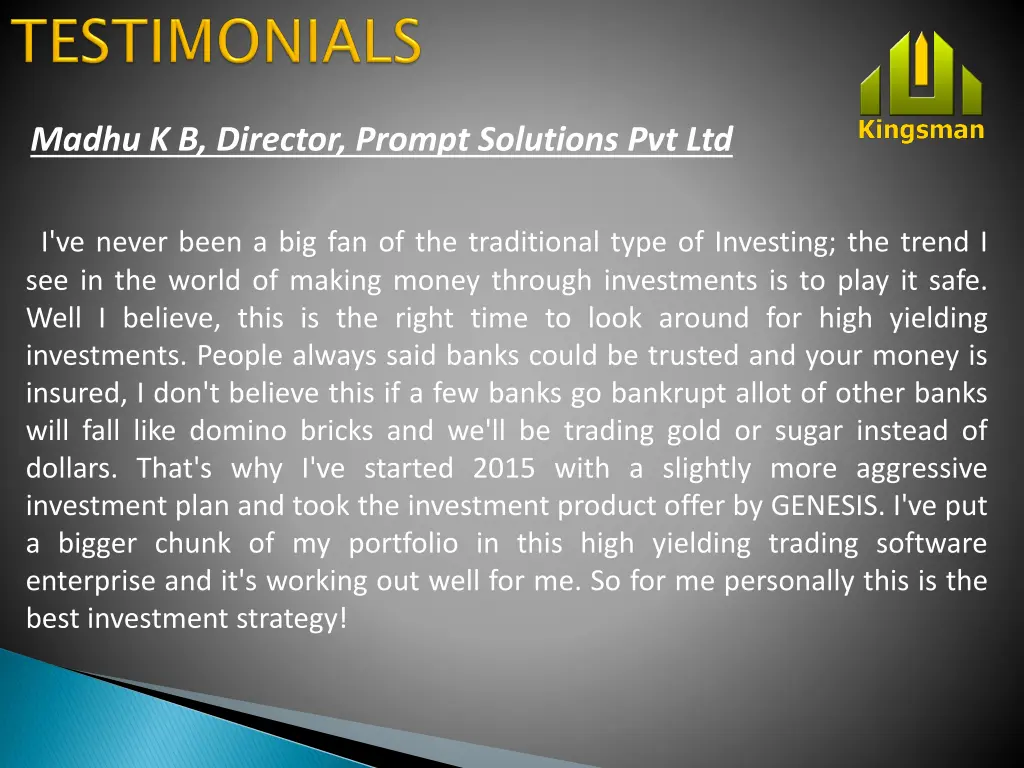 madhu k b director prompt solutions pvt ltd