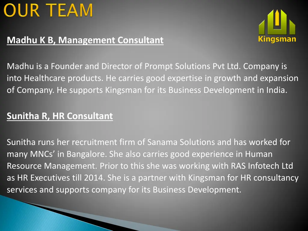 madhu k b management consultant madhu