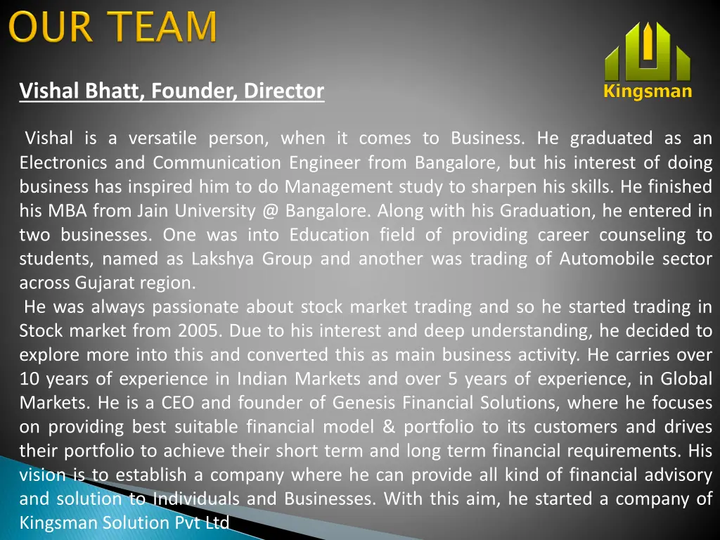 vishal bhatt founder director