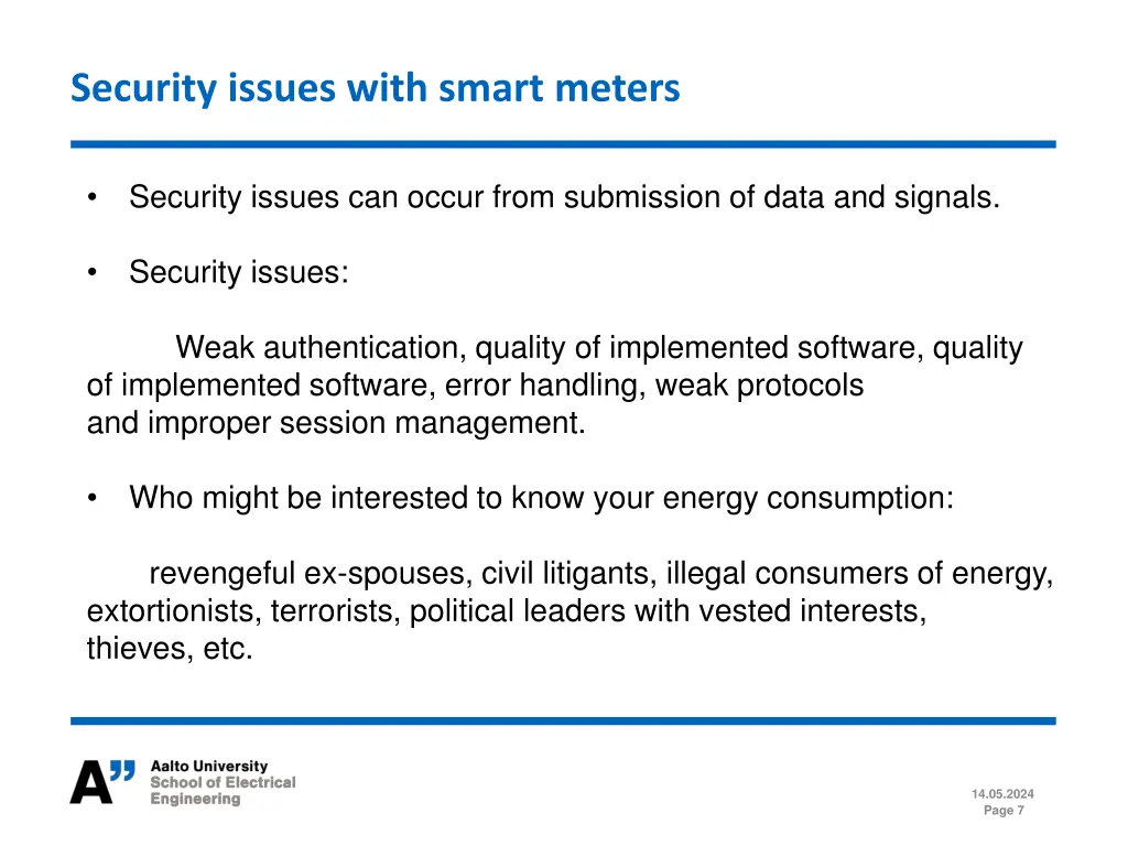 security issues with smart meters