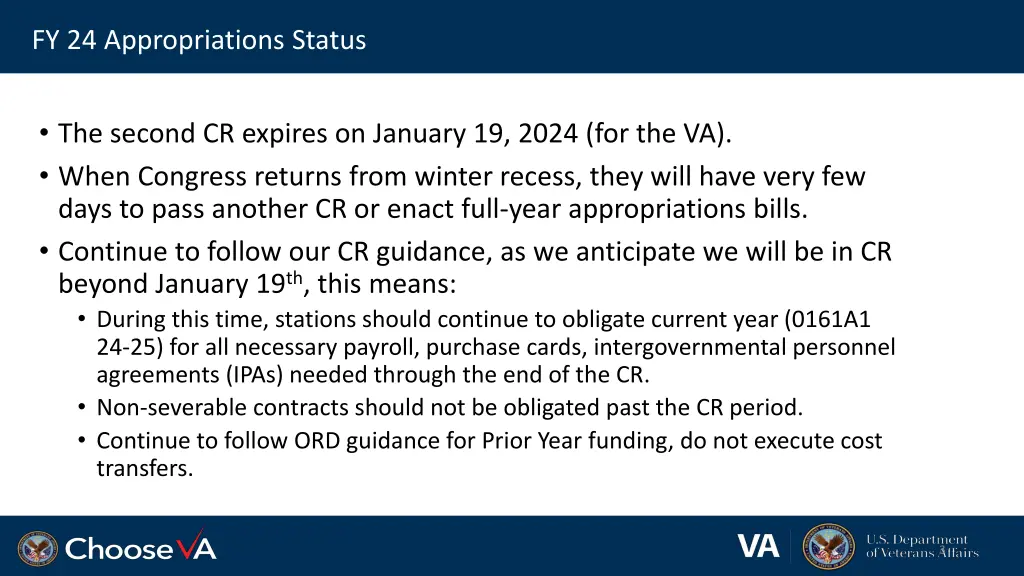 fy 24 appropriations status