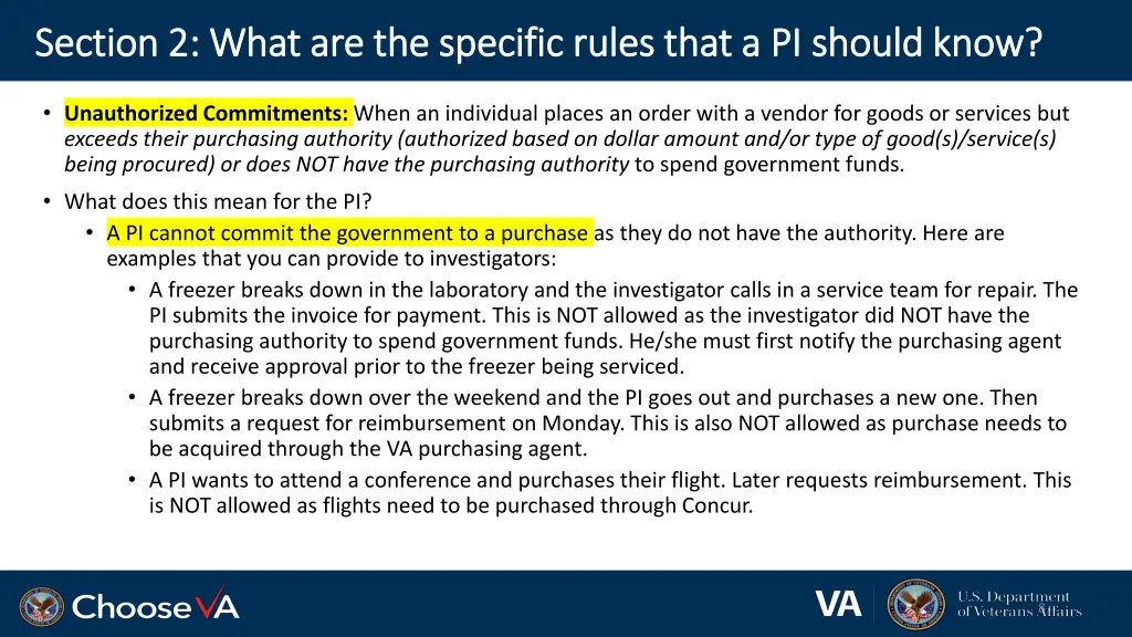 section 2 what are the specific rules that 3