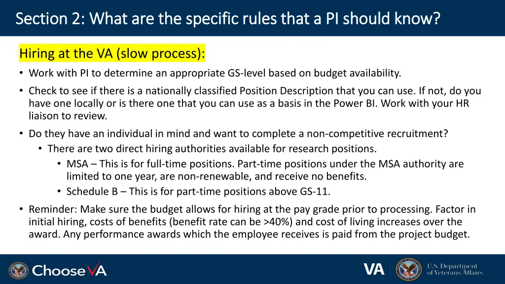section 2 what are the specific rules that