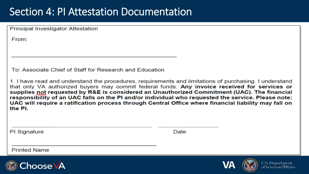 section 4 pi attestation documentation section
