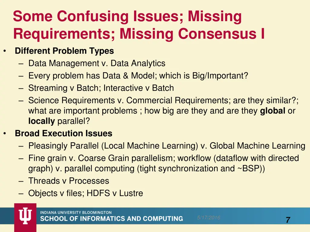 some confusing issues missing requirements