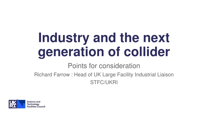 industry and the next generation of collider