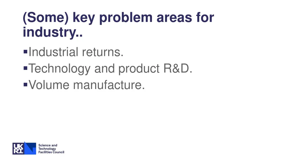 some key problem areas for industry industrial