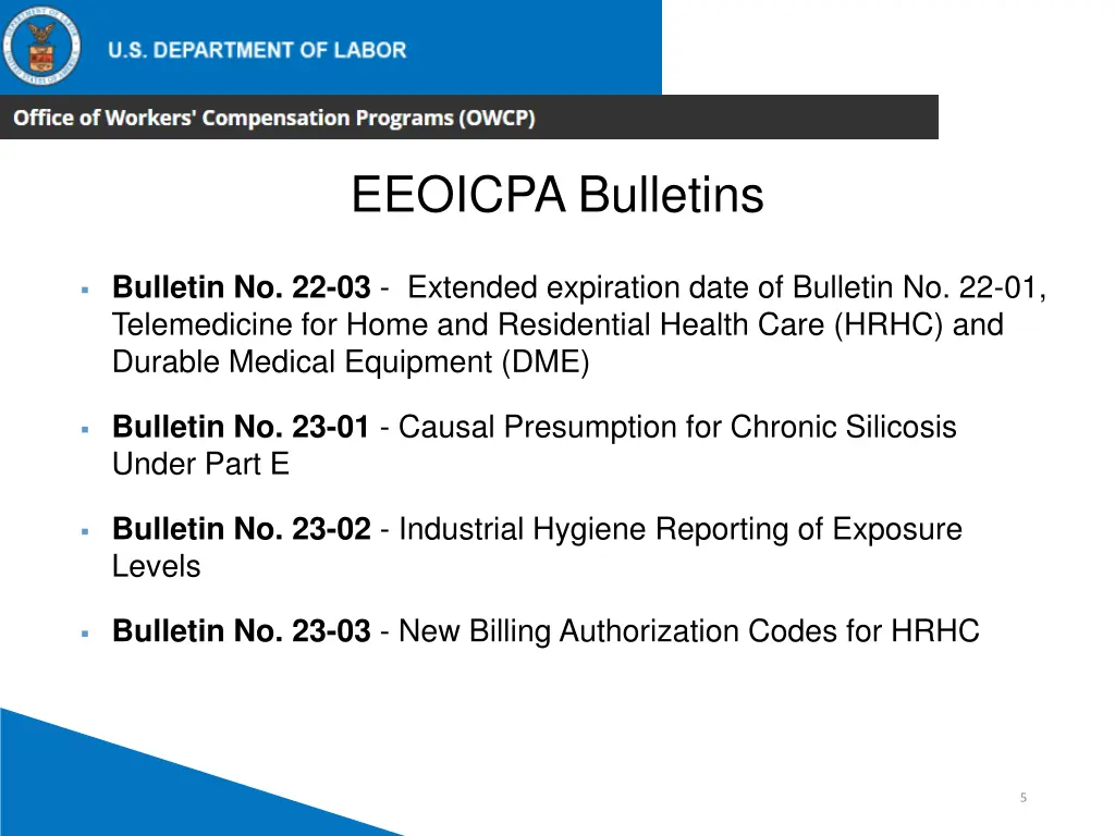 eeoicpa bulletins