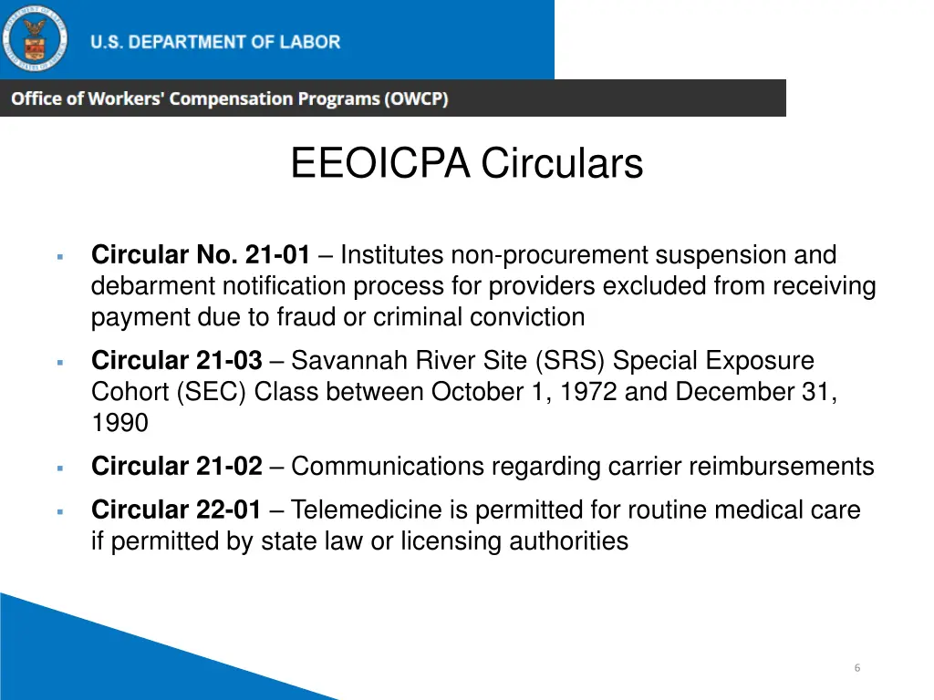 eeoicpa circulars