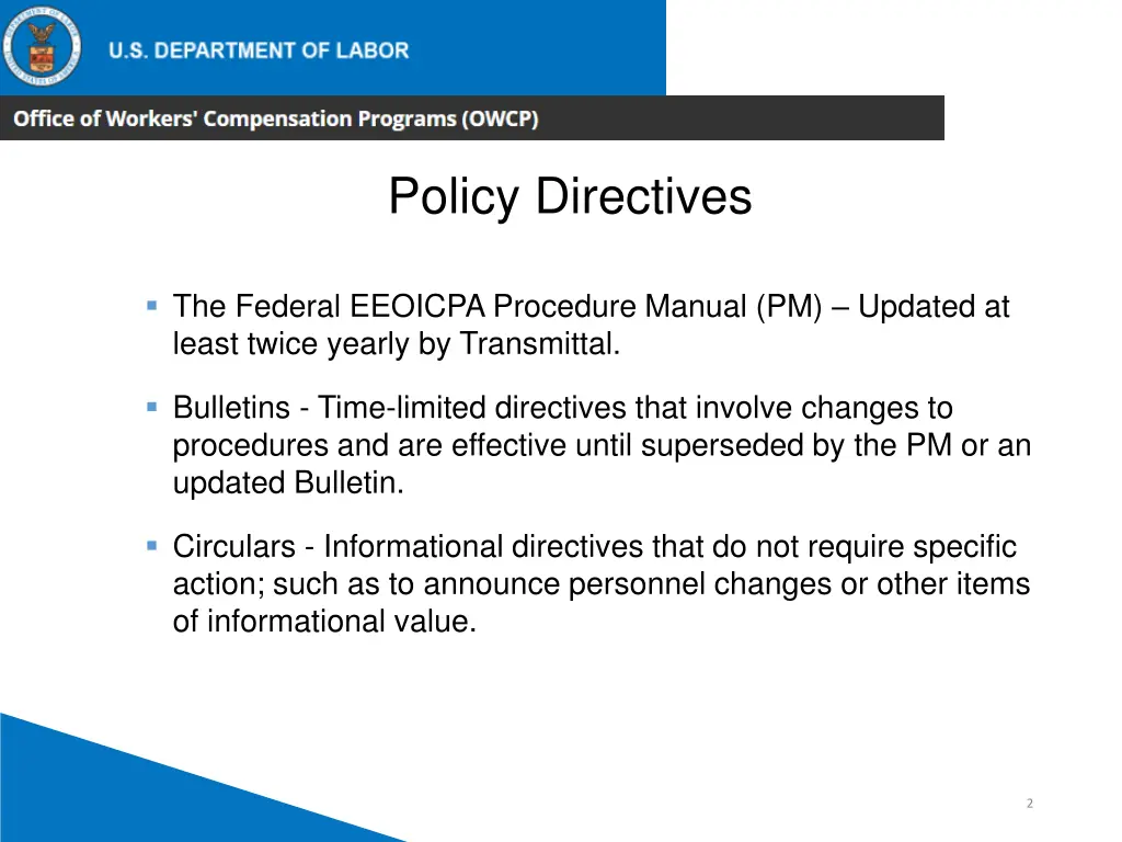 policy directives