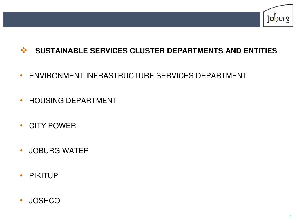 sustainable services cluster departments