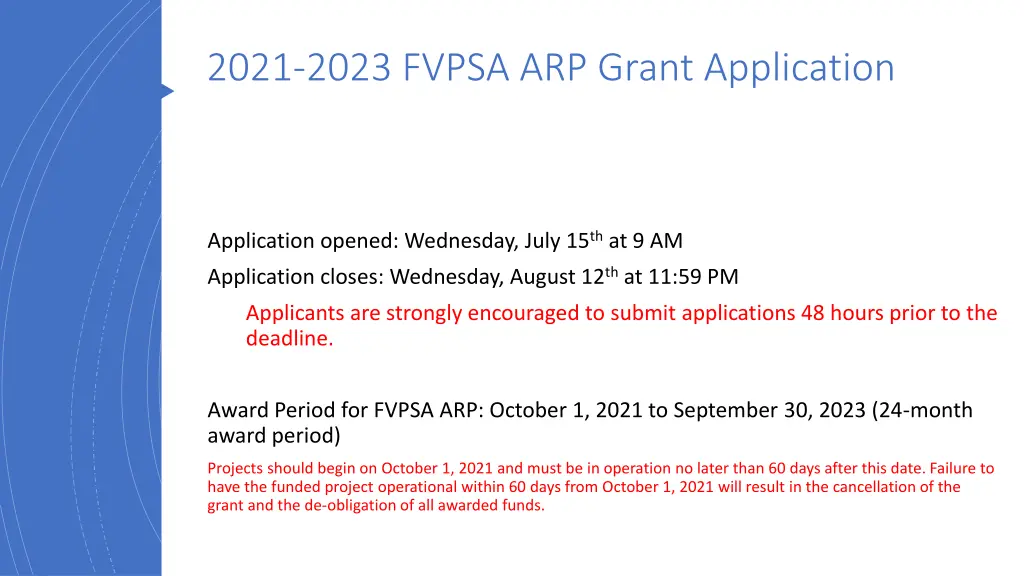 2021 2023 fvpsa arp grant application