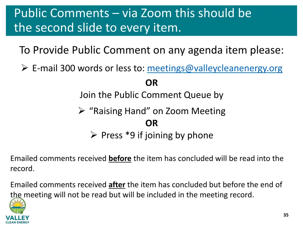 public comments via zoom this should 2