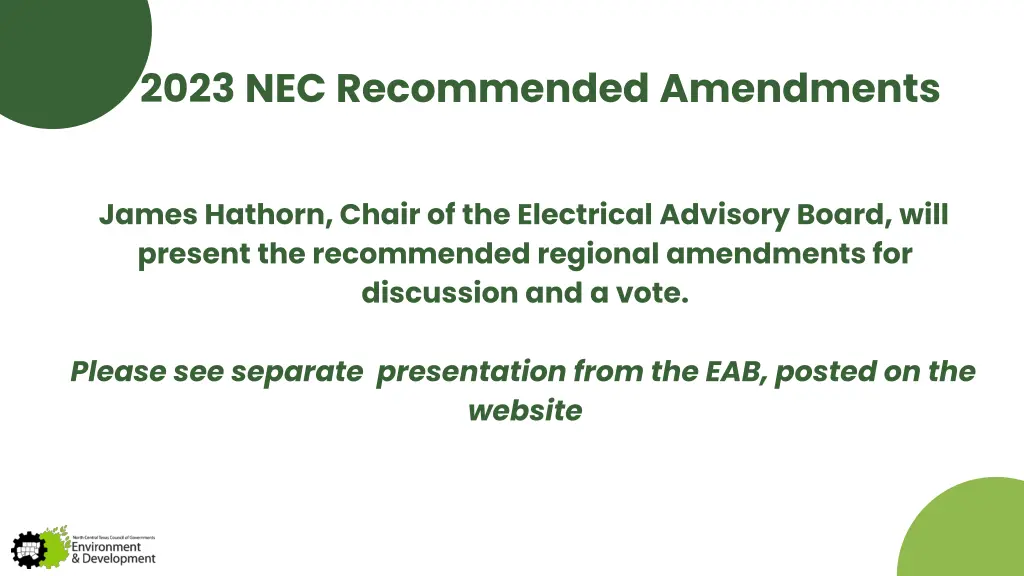 2023 nec recommended amendments