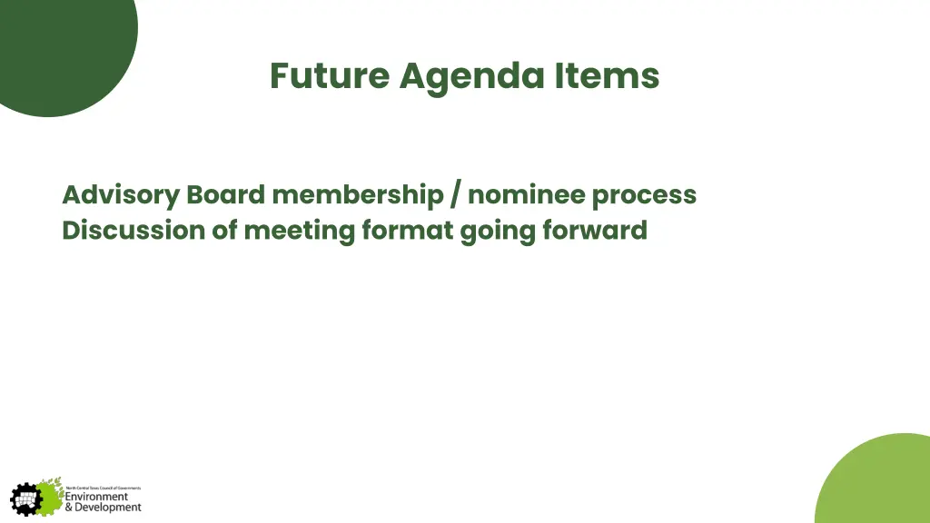 future agenda items 1