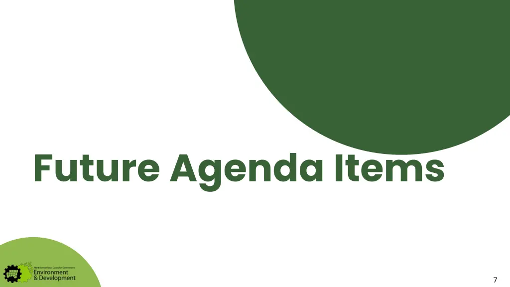future agenda items