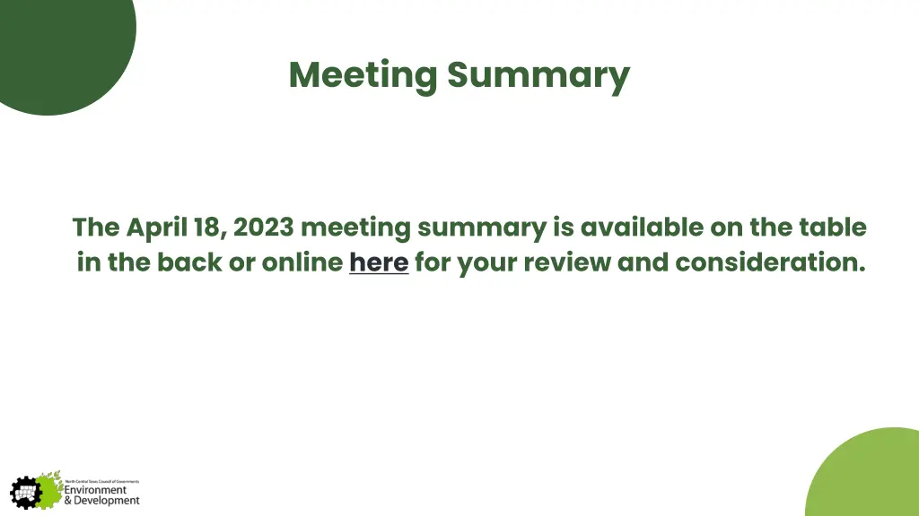 meeting summary