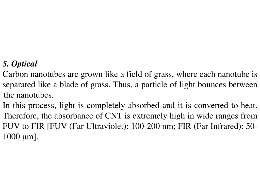 5 optical carbon nanotubes are grown like a field