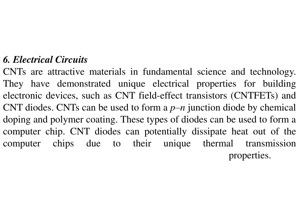 6 electrical circuits cnts are attractive