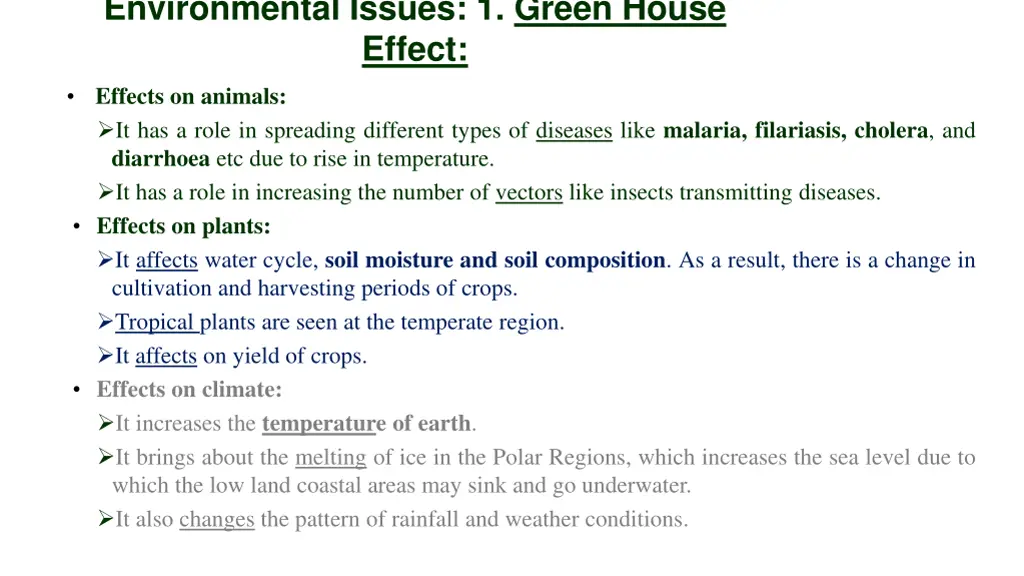environmental issues 1 green house effect 1