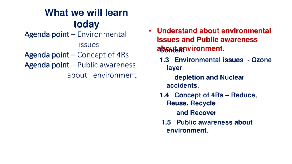 what we will learn today 1 agenda agenda point