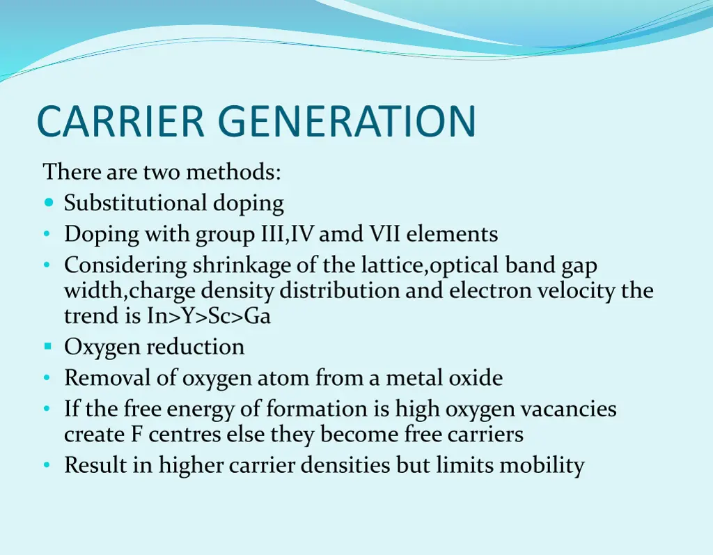 carrier generation