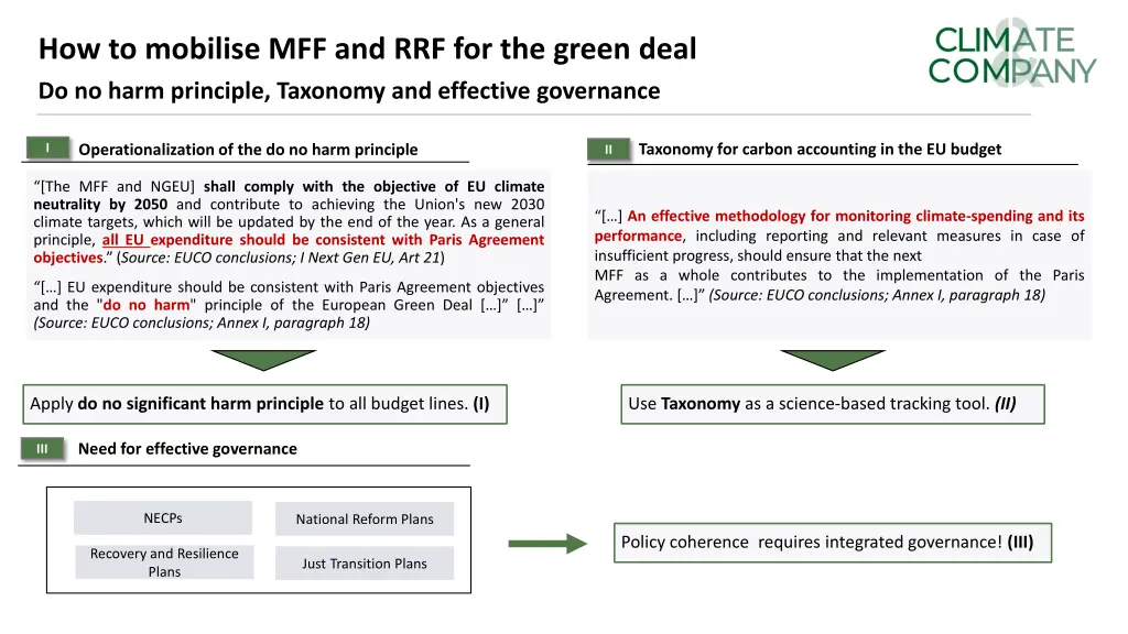 how to mobilise mff and rrf for the green deal