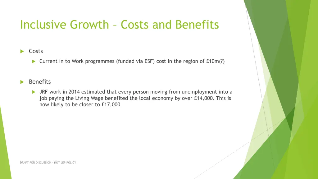 inclusive growth costs and benefits