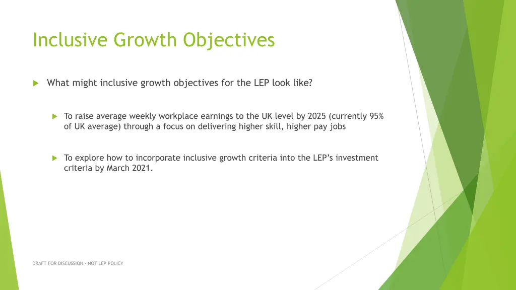 inclusive growth objectives
