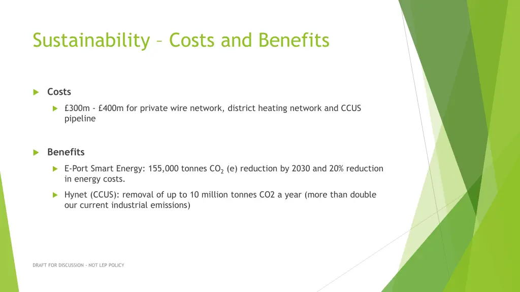 sustainability costs and benefits