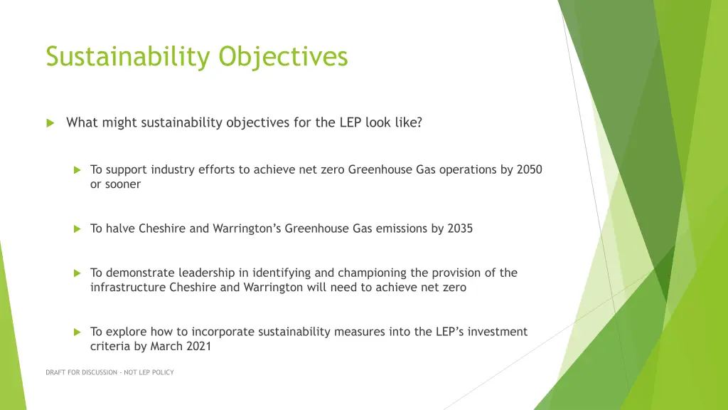 sustainability objectives
