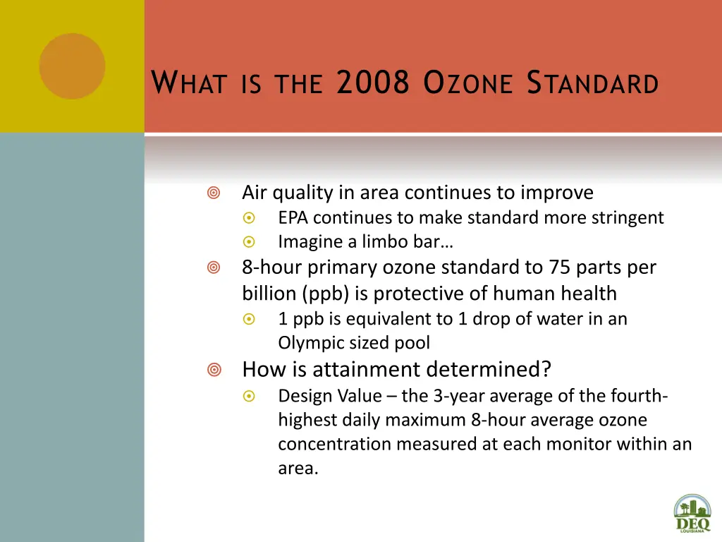 w hat is the 2008 o zone s tandard