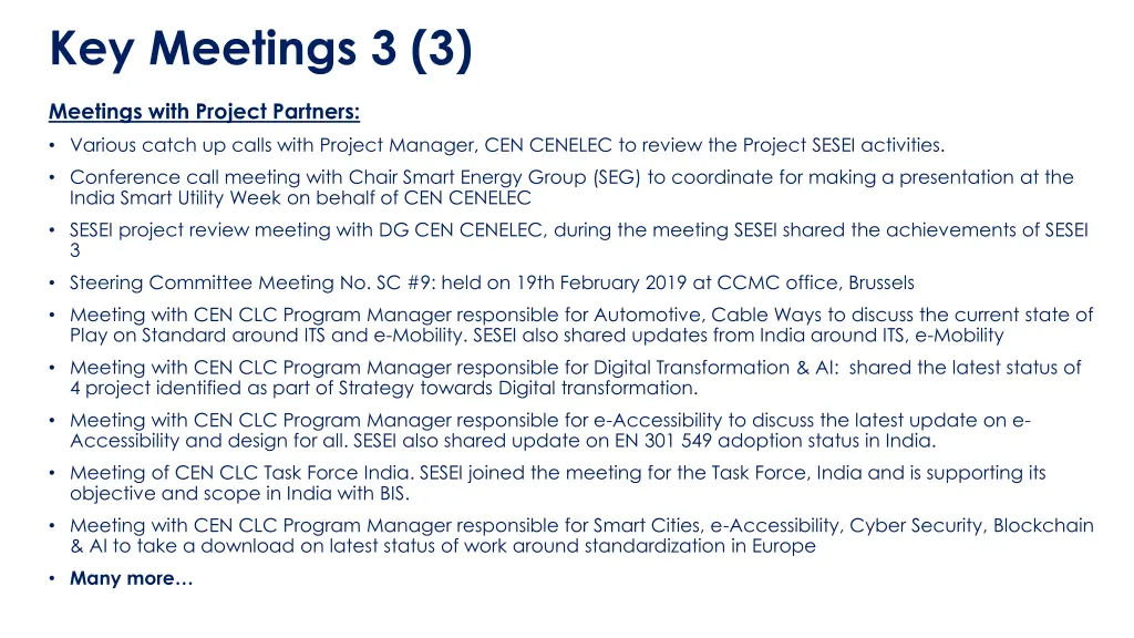 key meetings 3 3