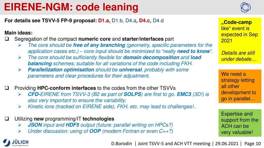 eirene ngm code leaning