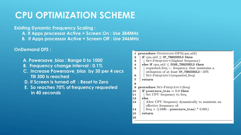 cpu optimization scheme
