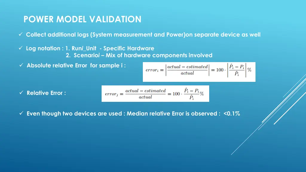 power model validation
