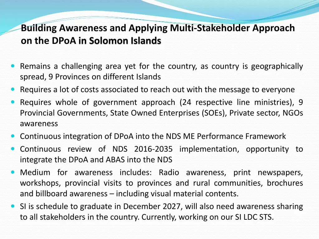 building awareness and applying multi stakeholder