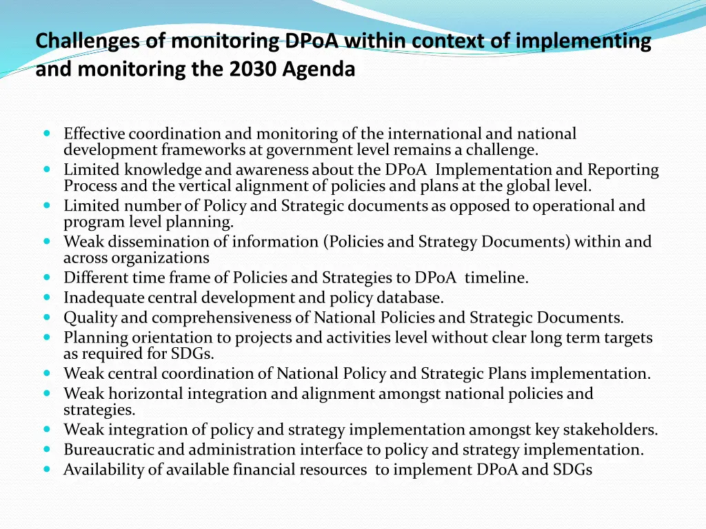 challenges of monitoring dpoa within context