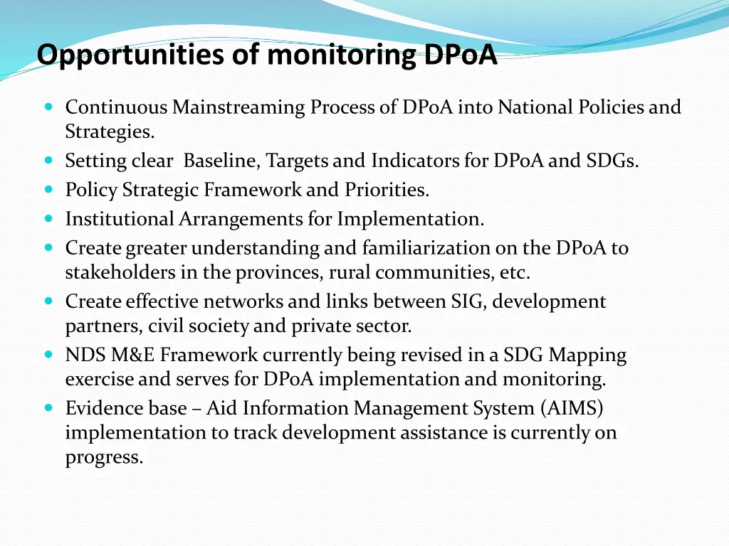 opportunities of monitoring dpoa