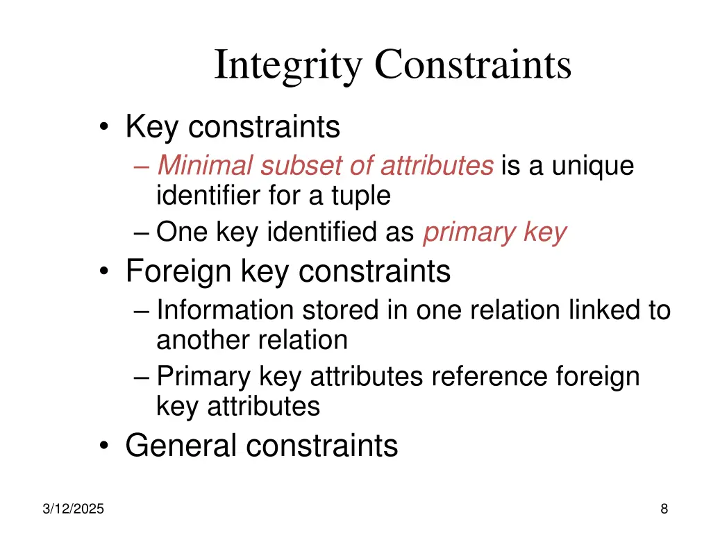 integrity constraints