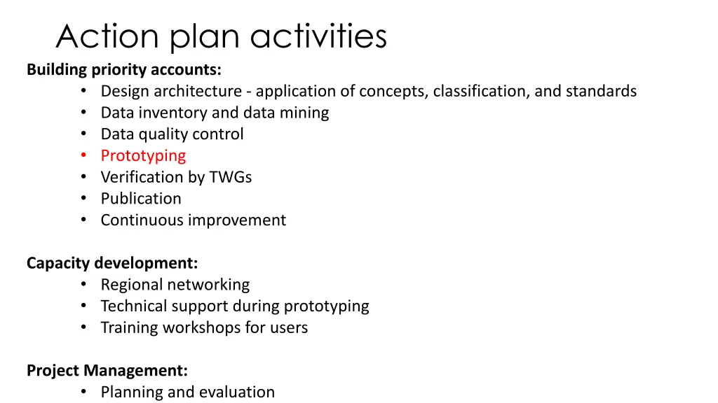 action plan activities building priority accounts