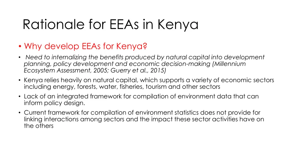 rationale for eeas in kenya